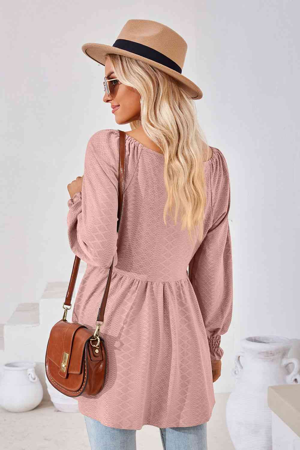 V-Neck Lantern Sleeve Blouse - Create the impossible