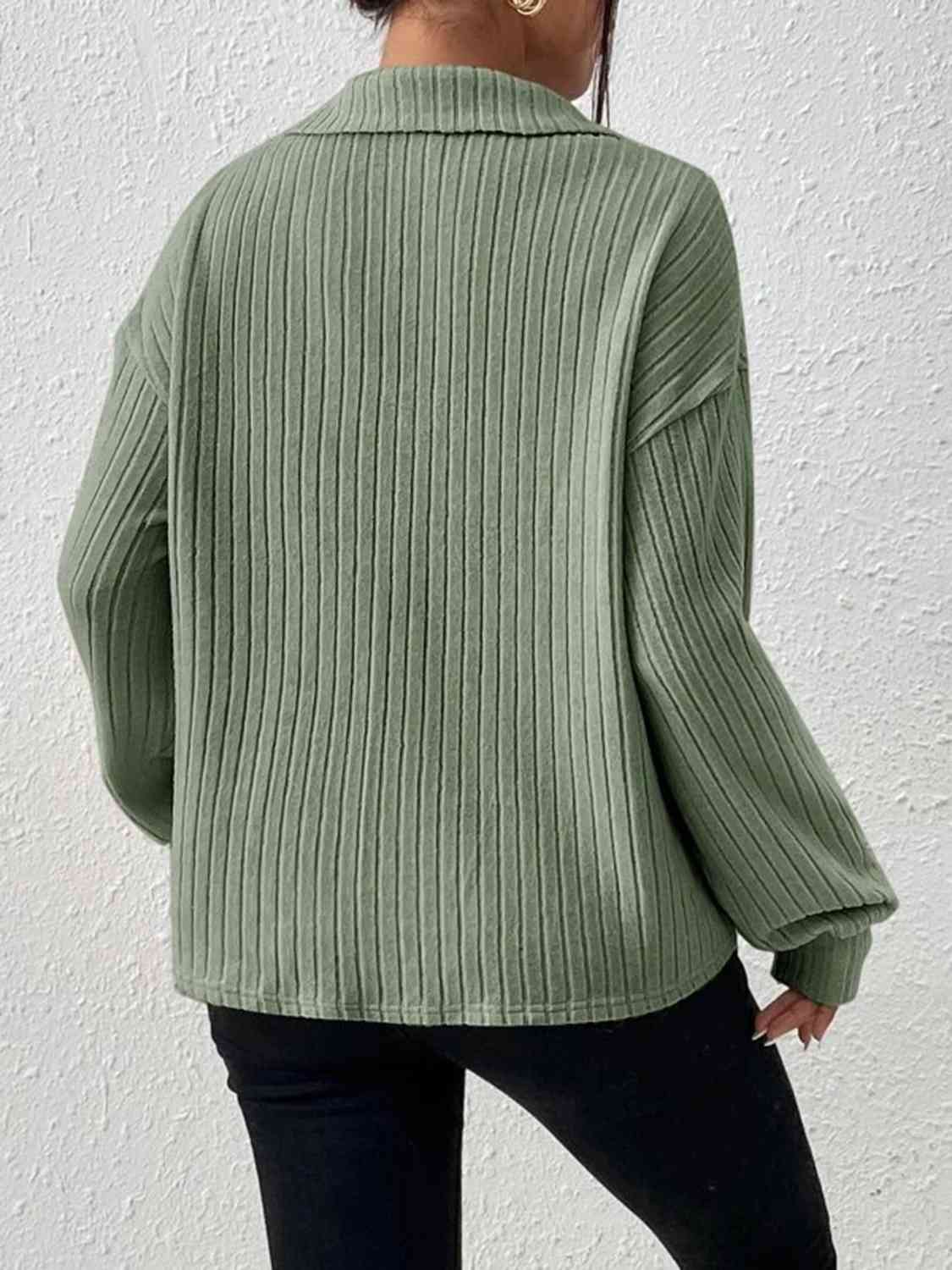 Johnny Collar Ribbed Top - Create the impossible