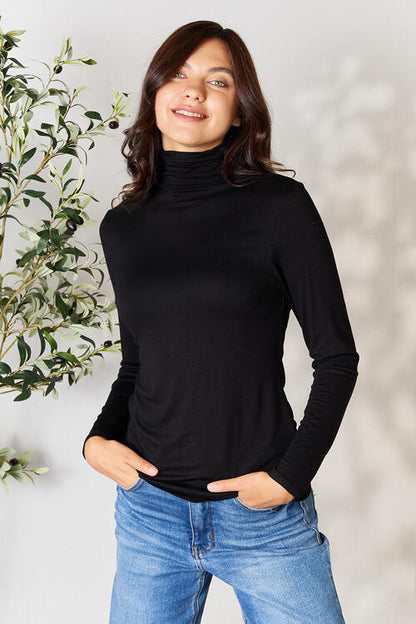 BOMBOM Turtleneck Long Sleeve Blouse - Create the impossible