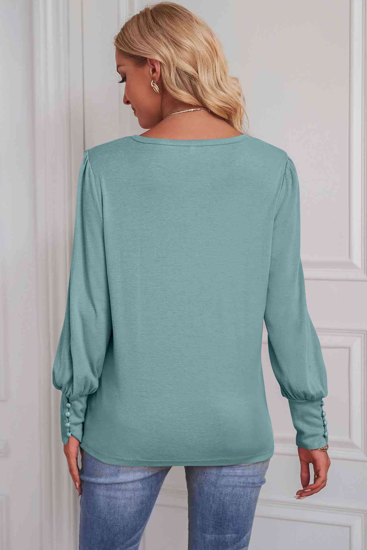 Round Neck Puff Sleeve T-Shirt