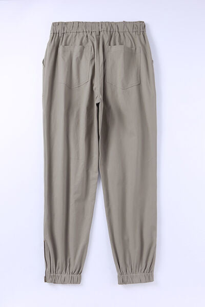 Drawstring Side Zip Joggers