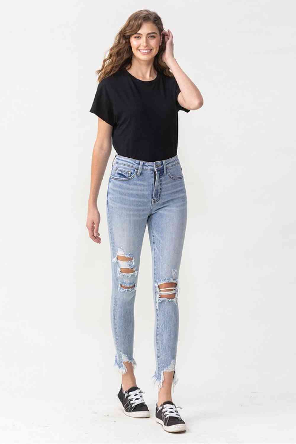 Lovervet Full Size Lauren Distressed High Rise Skinny Jeans