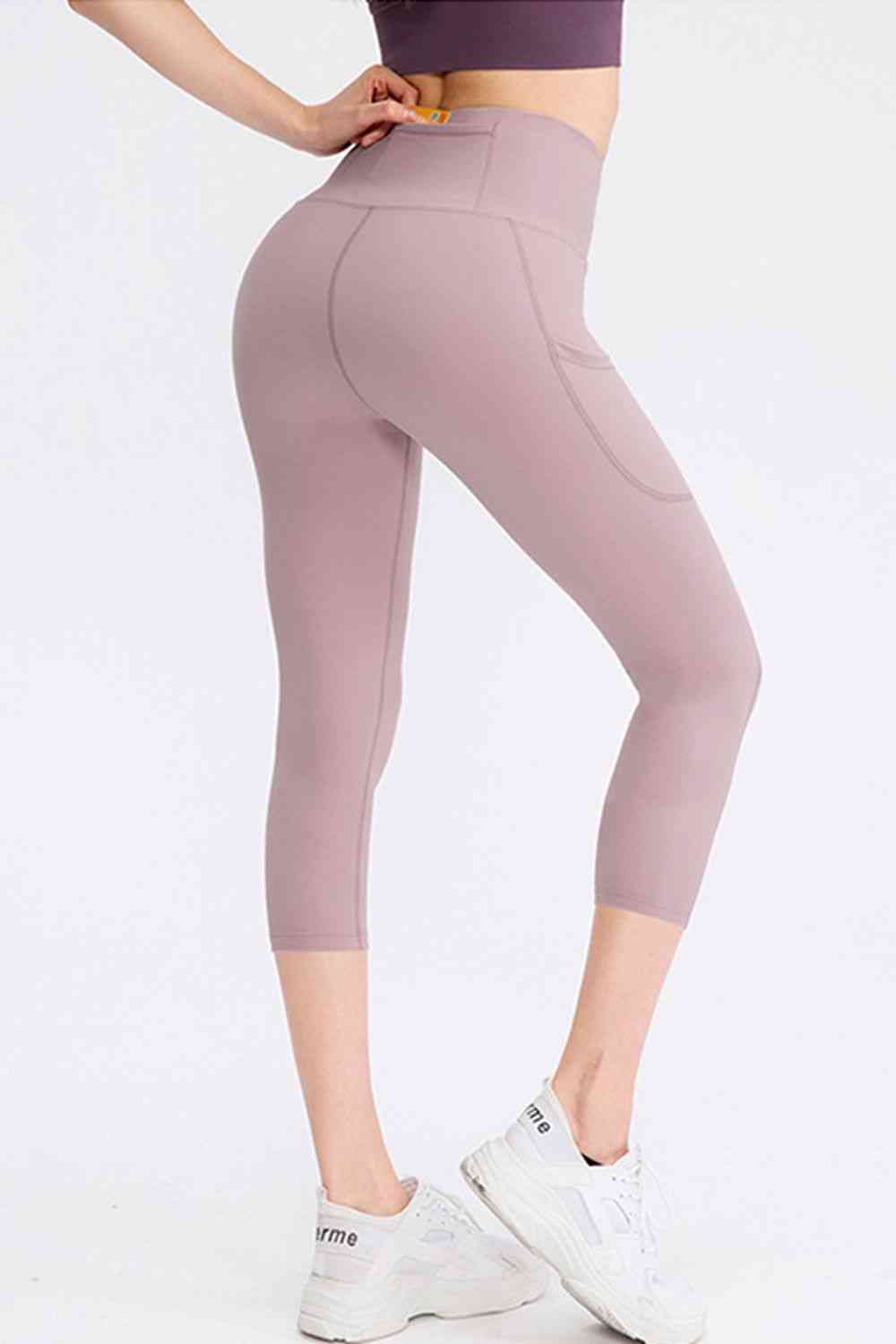 Wide Waistband Cropped Active Leggings with Pockets - Create the impossible