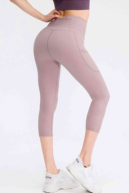 Wide Waistband Cropped Active Leggings with Pockets - Create the impossible
