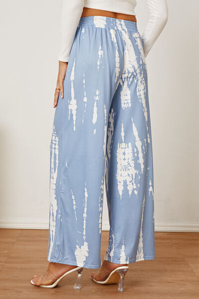 Printed High Waist Wide Leg Pants