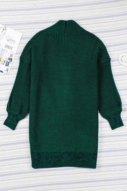 Woven Right Heathered Open Front Longline Cardigan