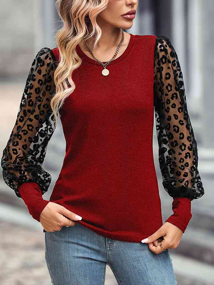 Leopard Round Neck Top