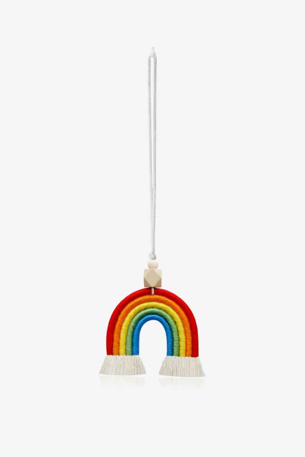 Rainbow Fringed Keychain