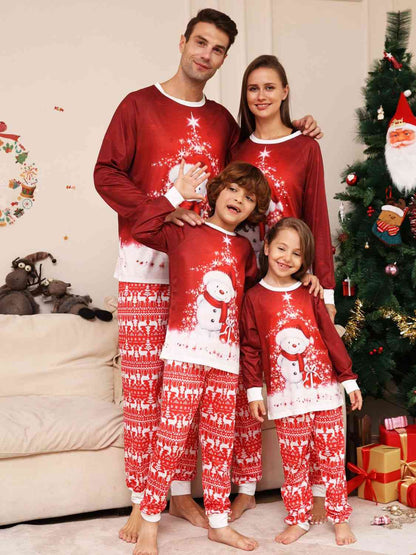 Full Size Snowman Top and Pants Set