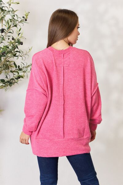 Zenana Full Size Center Seam Long Sleeve Sweatshirt - Create the impossible