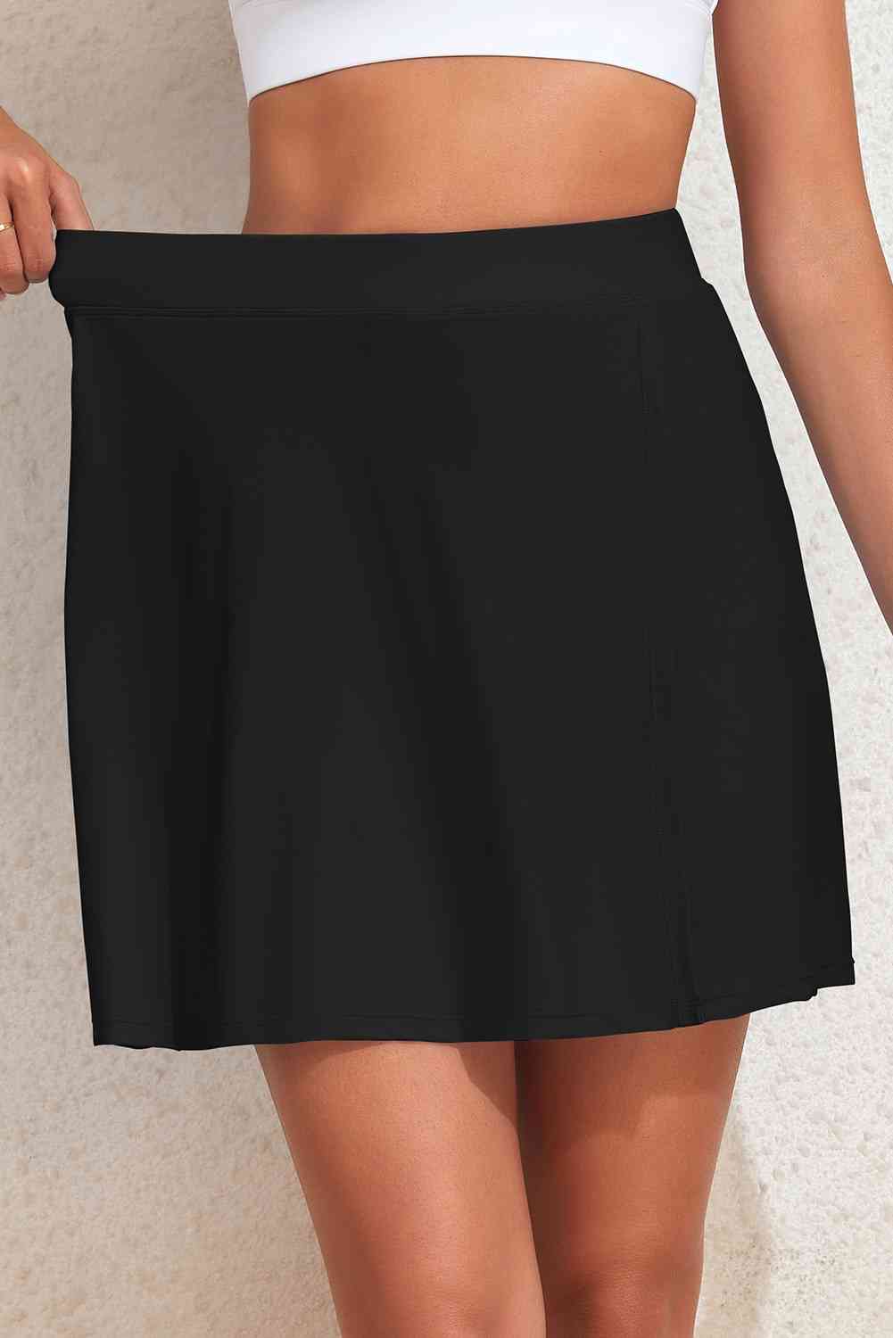 Slit Swim Skort with Pockets - Create the impossible