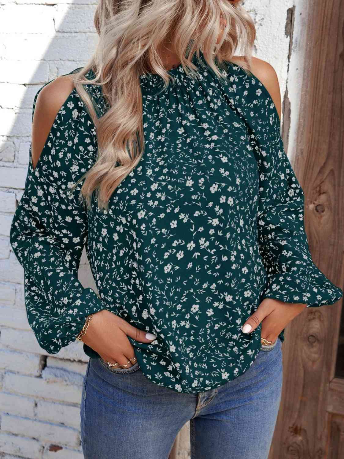 Floral Cold-Shoulder Blouse - Create the impossible