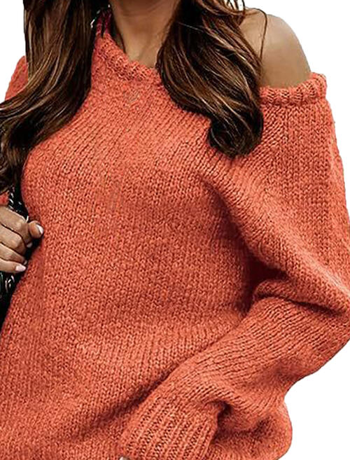 One Shoulder Long Sleeve Sweater