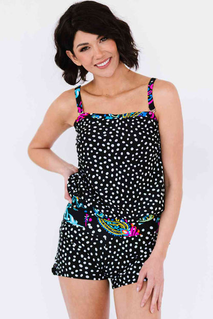 Printed Tied Tankini Set