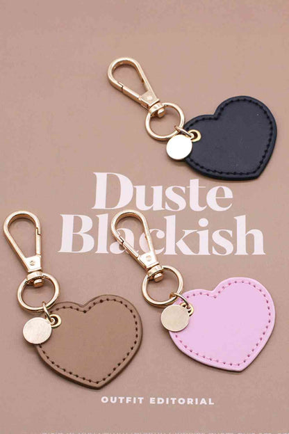 Assorted 4-Pack Heart Shape PU Leather Keychain