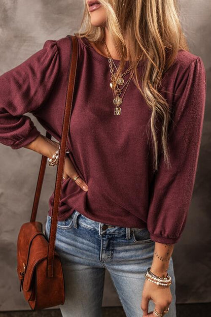 Round Neck Puff Sleeve T-Shirt