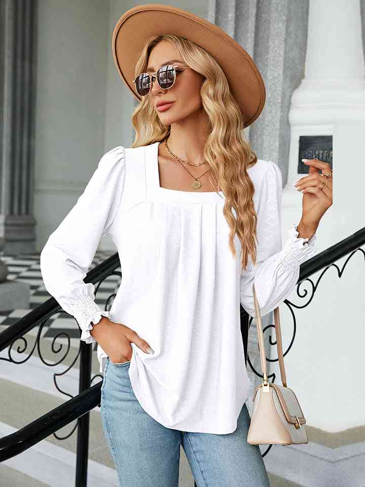 Square Neck Puff Sleeve Blouse - Create the impossible