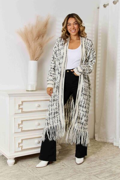 Multicolored Open Front Fringe Hem Cardigan - Create the impossible