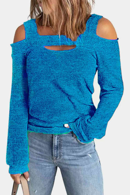 Full Size Cutout Cold Shoulder Blouse - Create the impossible