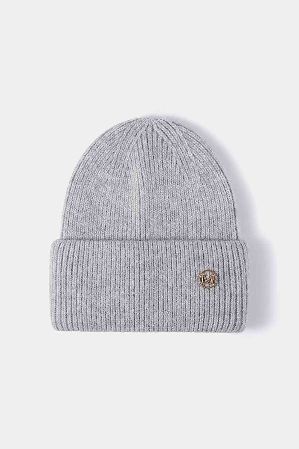 M Rib-Knit Cuff Beanie