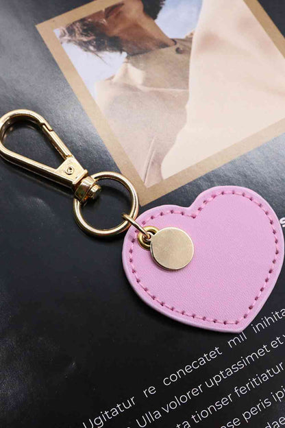 Assorted 4-Pack Heart Shape PU Leather Keychain