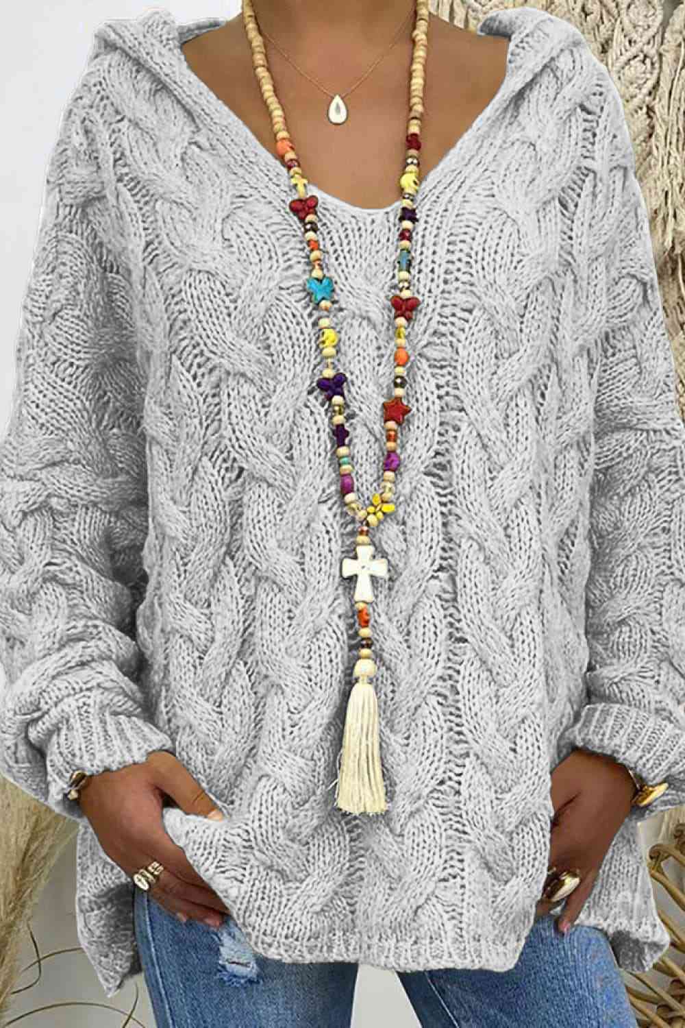 Cable-Knit Hooded Sweater - Create the impossible