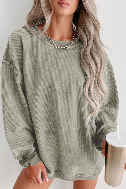Round Neck Dropped Shoulder Sweatshirt - Create the impossible