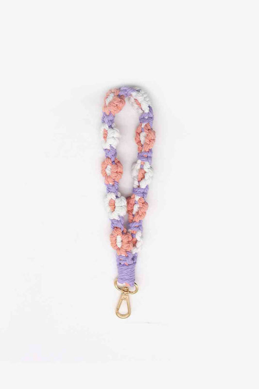 Assorted 4-Piece Macrame Flower Keychain