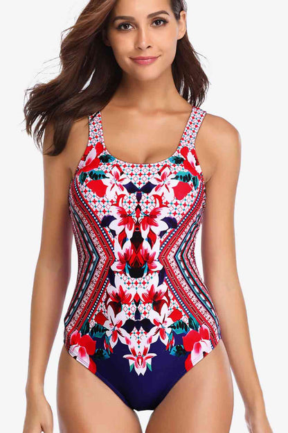 Floral Backless One-Piece Swimsuit