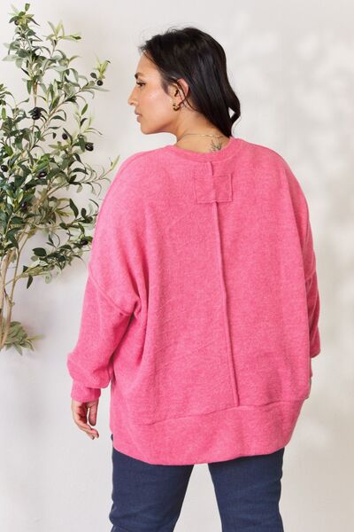 Zenana Full Size Center Seam Long Sleeve Sweatshirt - Create the impossible