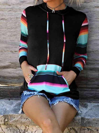 Striped Long Sleeve Hoodie