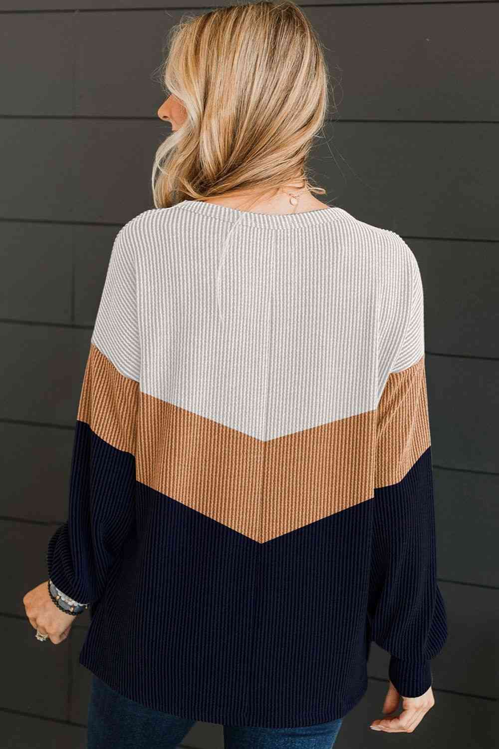 Chevron Print Drop Shoulder Top - Create the impossible