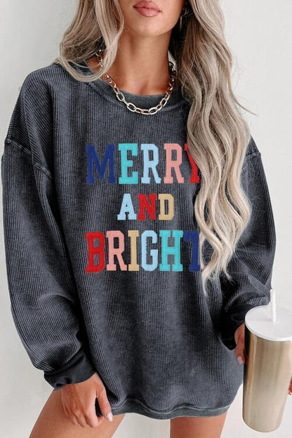 MERRY AND BRIGHT Graphic Sweatshirt - Create the impossible