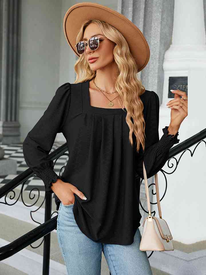 Square Neck Puff Sleeve Blouse - Create the impossible