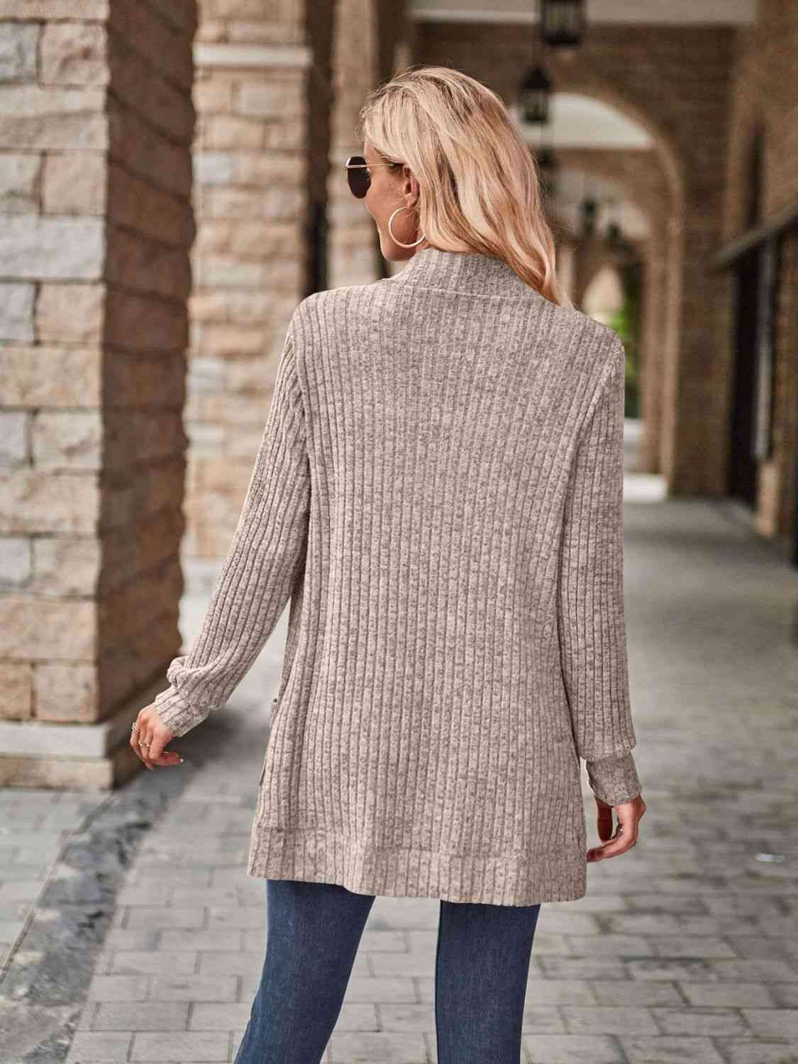Open Front Cardigan with Pockets - Create the impossible