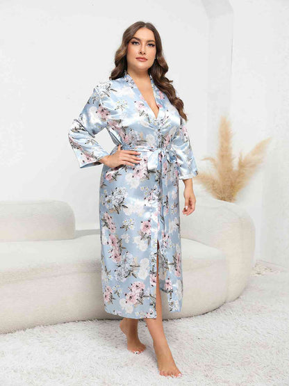 Plus Size Tie Waist Robe