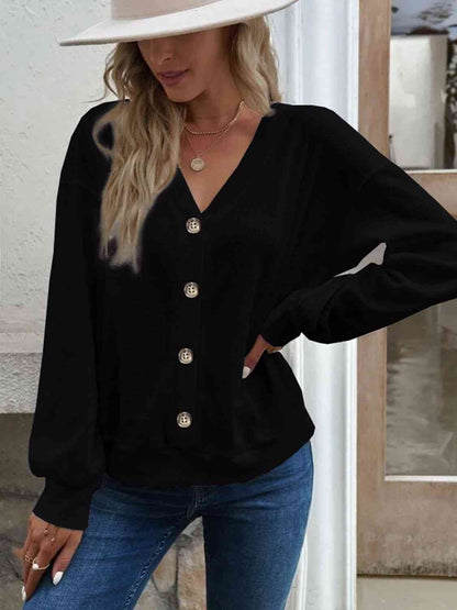 V-Neck Dropped Shoulder Blouse - Create the impossible