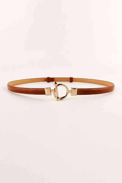 Toggle Buckle Skinny PU Belt