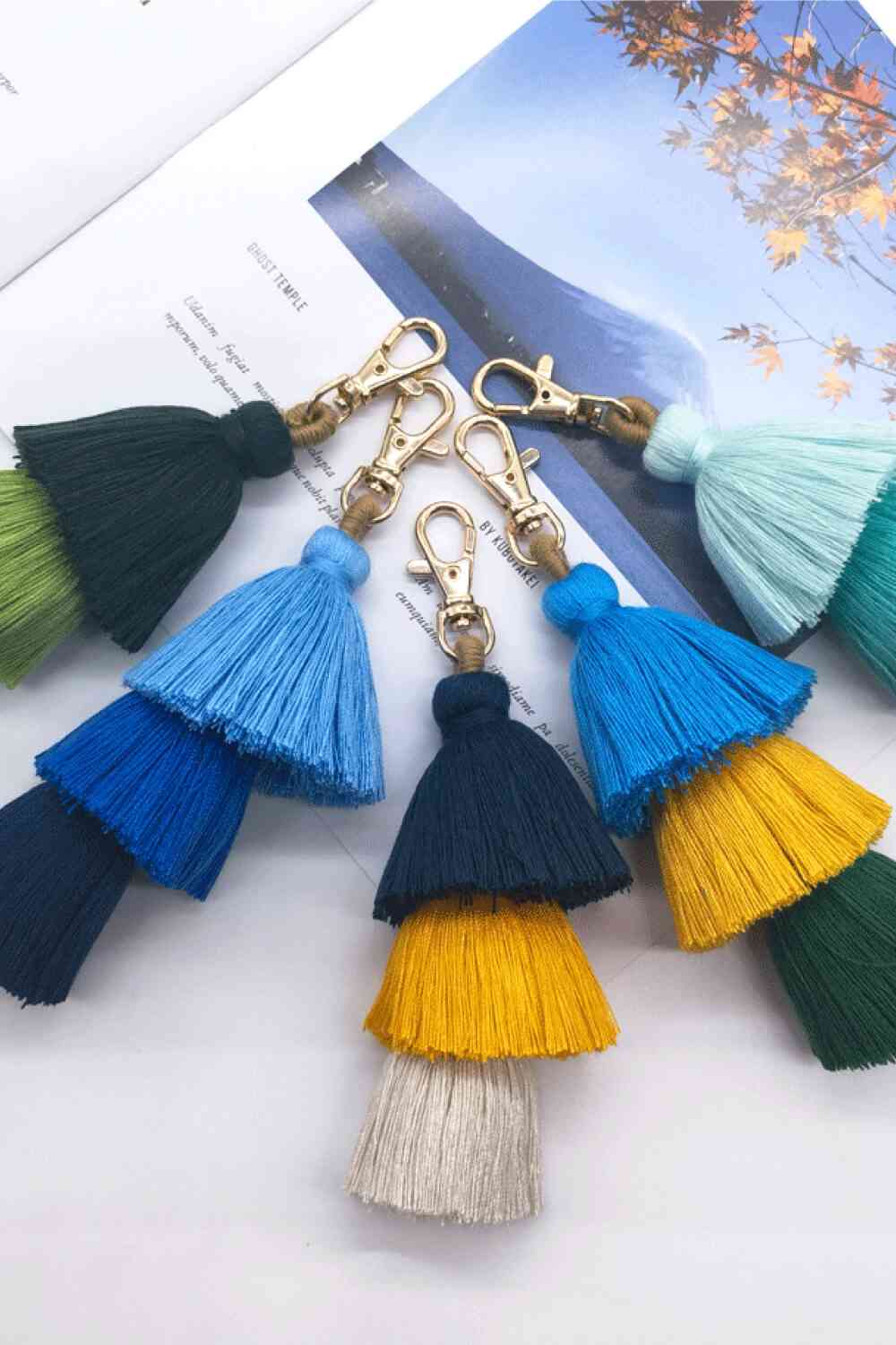 Assorted 4-Pack Multicolored Fringe Keychain - Create the impossible