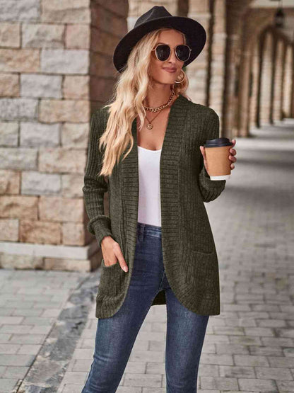 Open Front Cardigan with Pockets - Create the impossible
