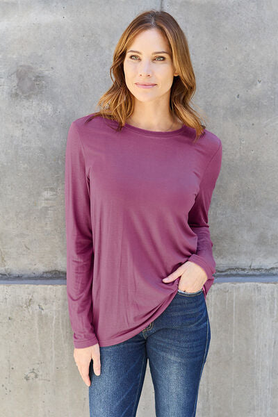 Basic Bae Full Size Round Neck Long Sleeve Top - Create the impossible