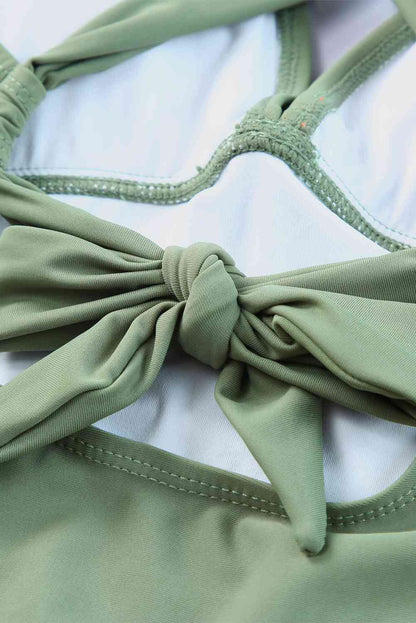 Tie Back Sleeveless Swim Dress and Bottoms Set - Create the impossible