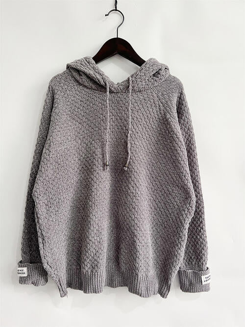 Drawstring Long Sleeve  Hooded Sweater - Create the impossible