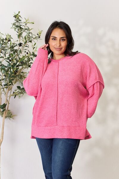 Zenana Full Size Center Seam Long Sleeve Sweatshirt - Create the impossible