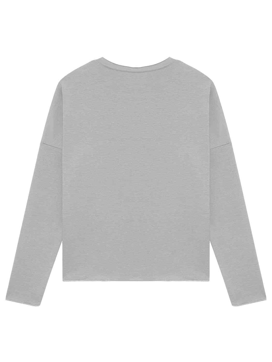 Full Size Graphic Round Neck Roll Hem Sweatshirt