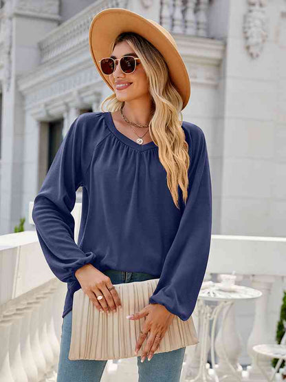 V-Neck Long Sleeve Blouse - Create the impossible