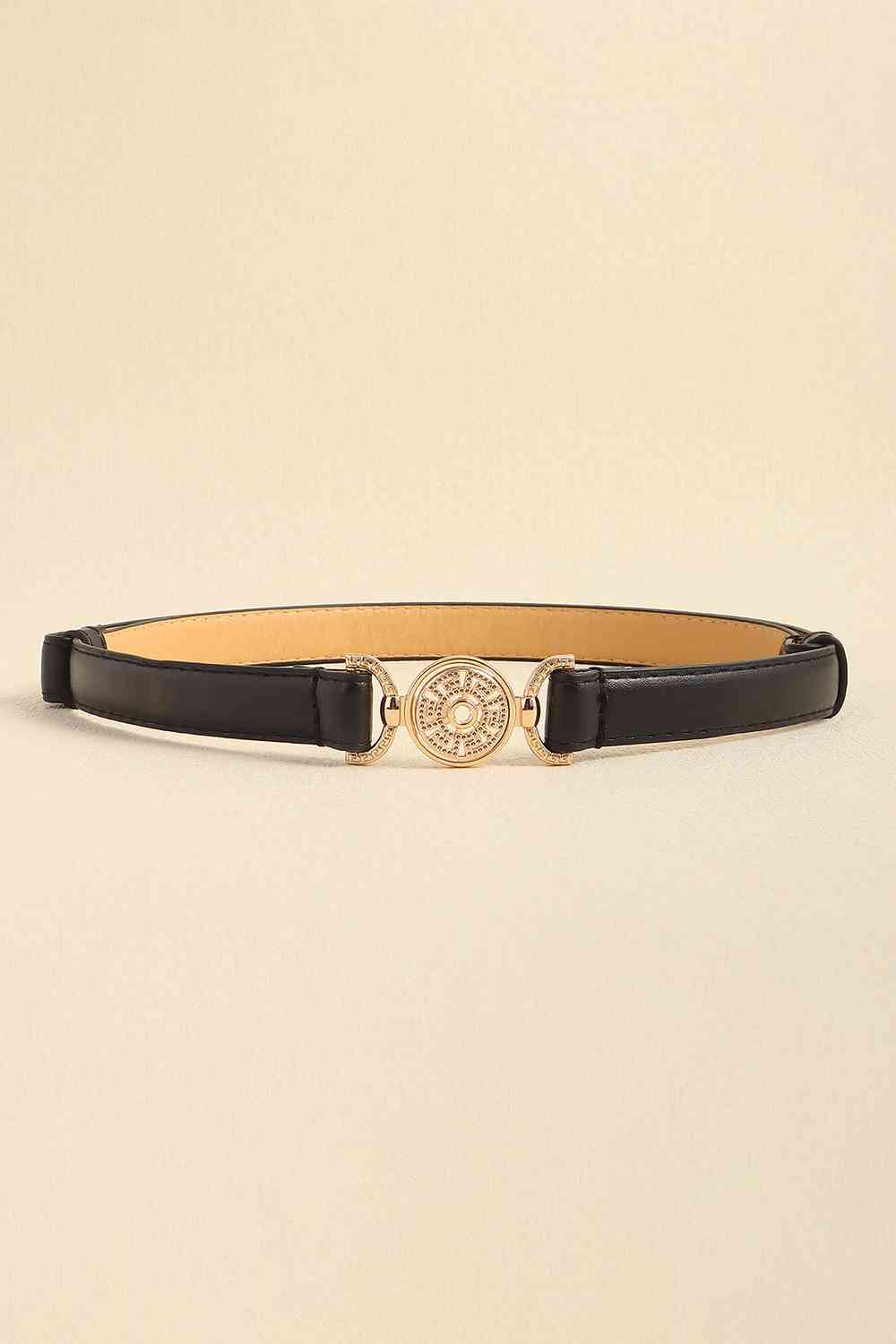 Rhinestone Decor PU Leather Belt