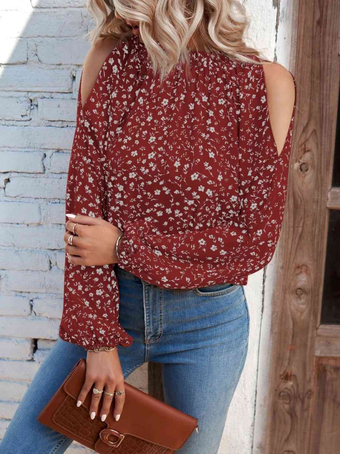 Floral Cold-Shoulder Blouse - Create the impossible