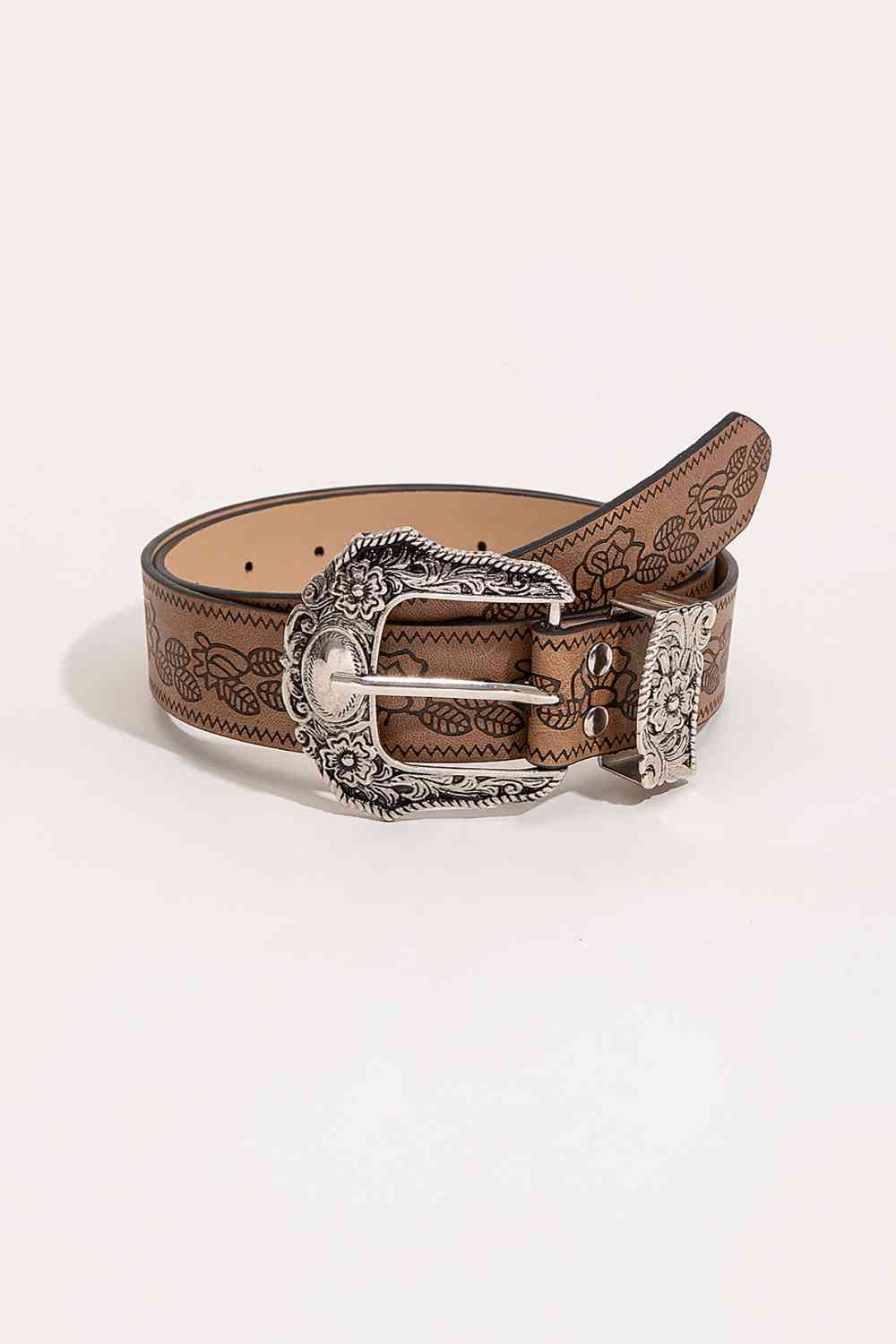 Floral PU Leather Belt