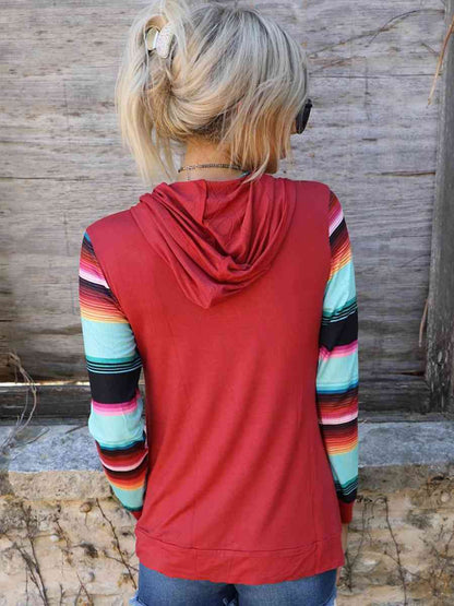 Striped Long Sleeve Hoodie